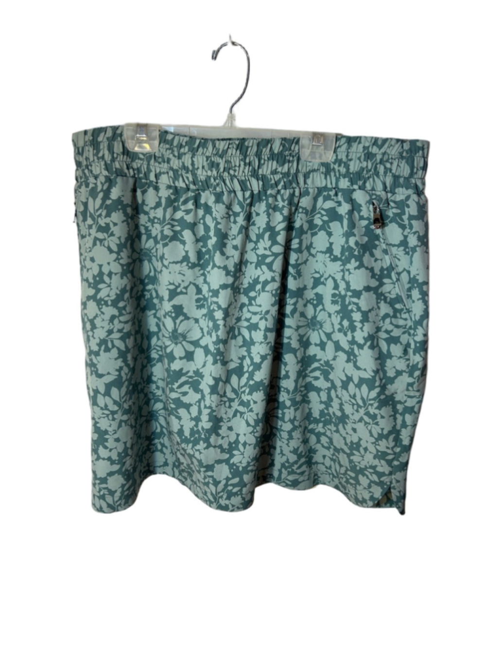 Penningtons Active Zone Activewear Floral Print Elastic Waist Skort - Sage Green
